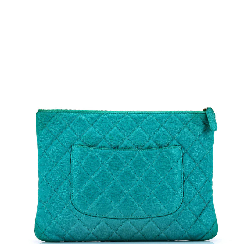 Chanel O Case Clutch Quilted Caviar
