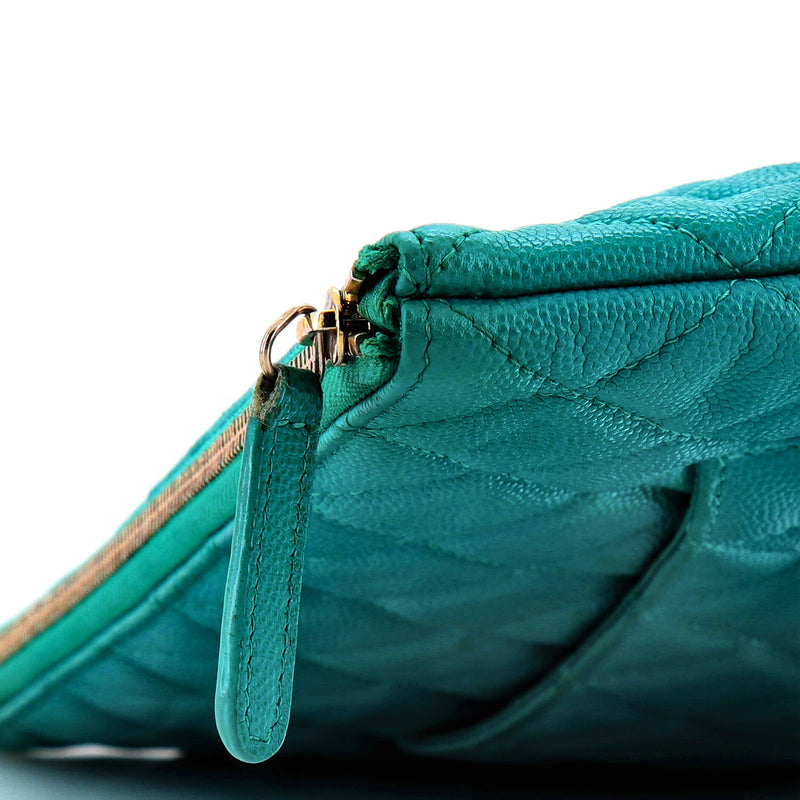 Chanel O Case Clutch Quilted Caviar
