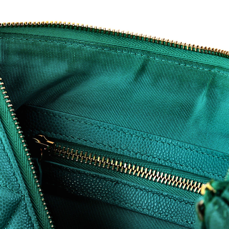 Chanel O Case Clutch Quilted Caviar