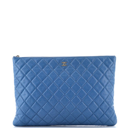 Chanel O Case Clutch Quilted Caviar