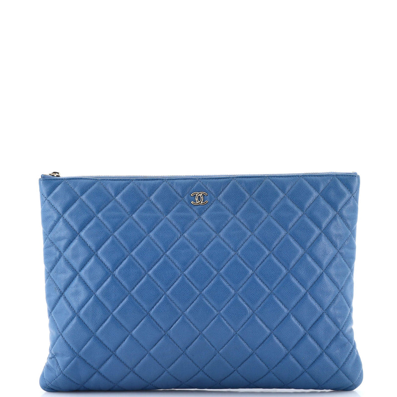 Chanel O Case Clutch Quilted Caviar