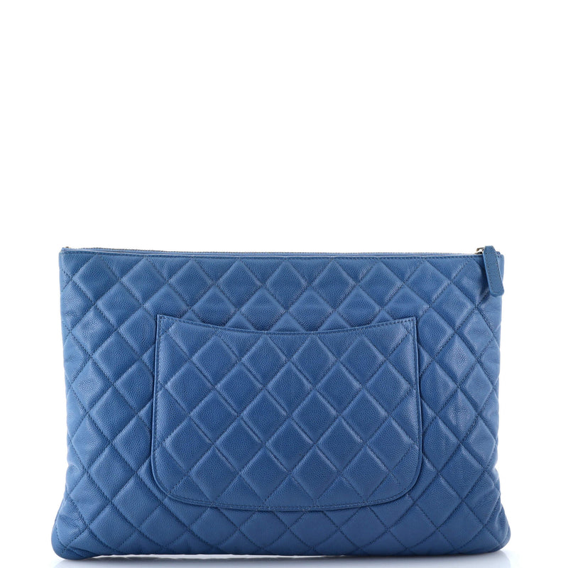 Chanel O Case Clutch Quilted Caviar