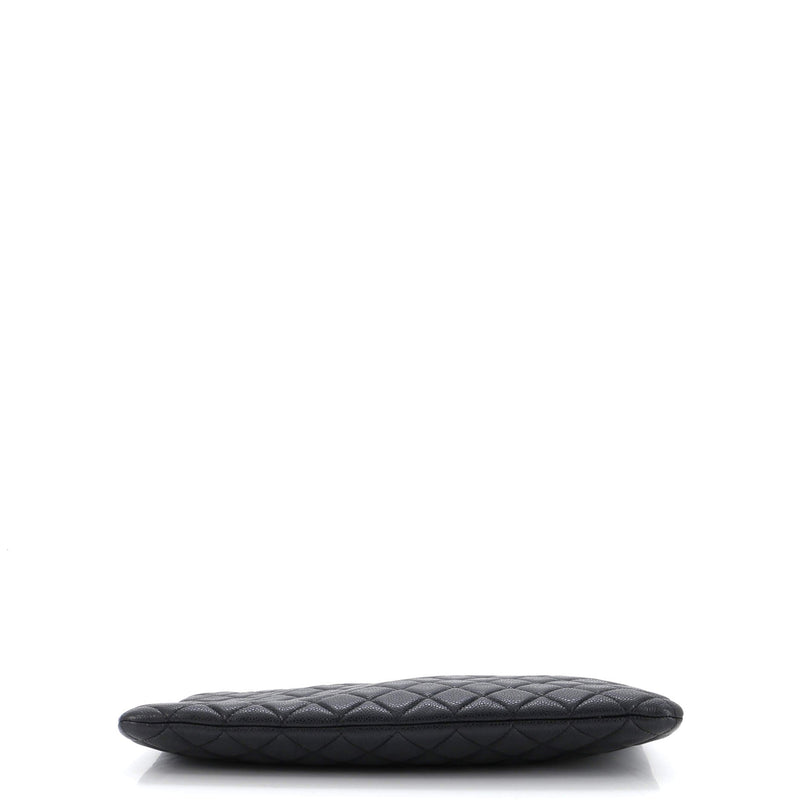 Chanel O Case Clutch Quilted Caviar