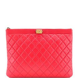 Chanel Boy O Case Clutch Quilted