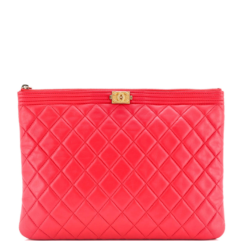 Chanel Boy O Case Clutch Quilted