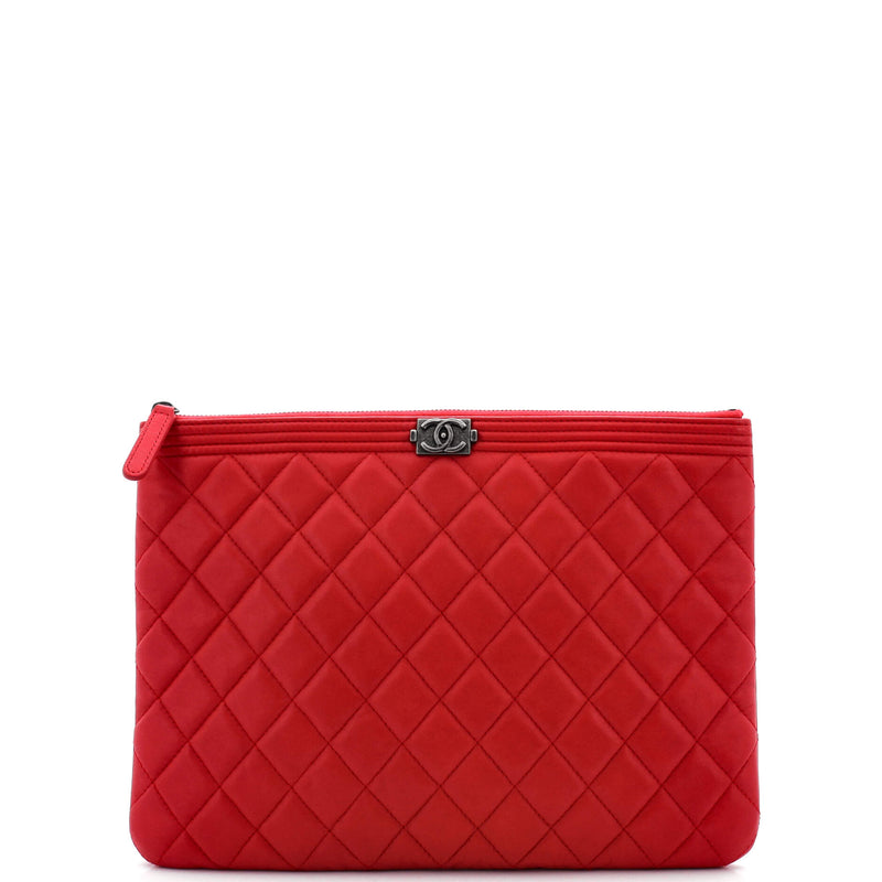 Chanel Boy O Case Clutch Quilted
