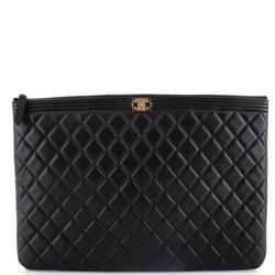 Chanel Boy O Case Clutch Quilted
