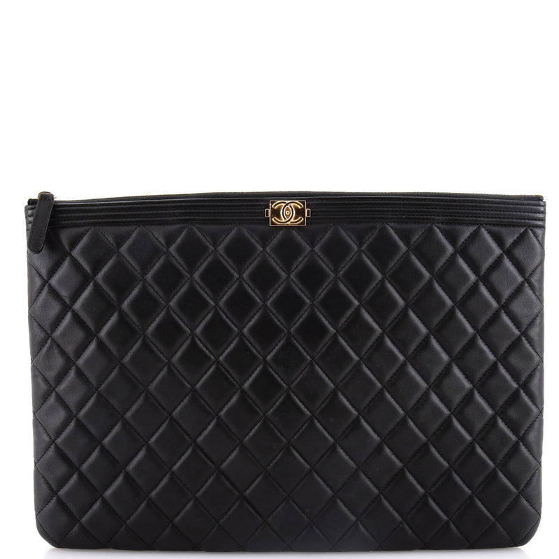 Chanel Boy O Case Clutch Quilted