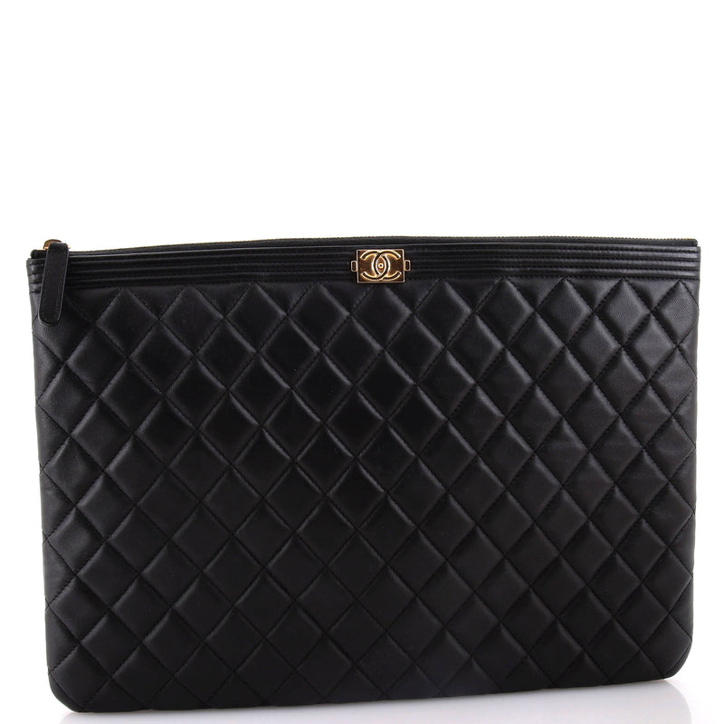 Chanel Boy O Case Clutch Quilted