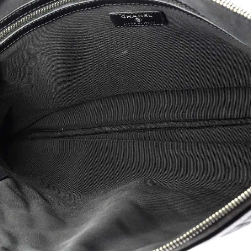Chanel Boy O Case Clutch Quilted Caviar