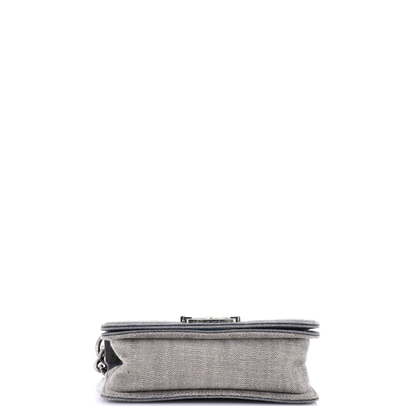 Chanel Boy Flap Bag Chevron Denim Small