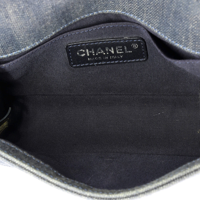 Chanel Boy Flap Bag Chevron Denim Small