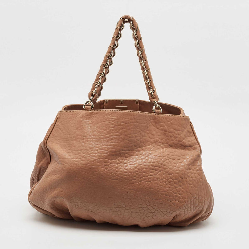 Fendi Brown Leather Large Mia Shoulder