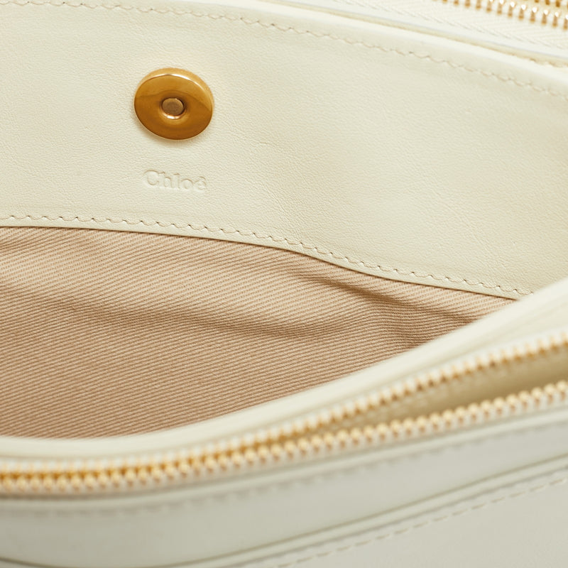 Chloe White Leather Double Zip Roy