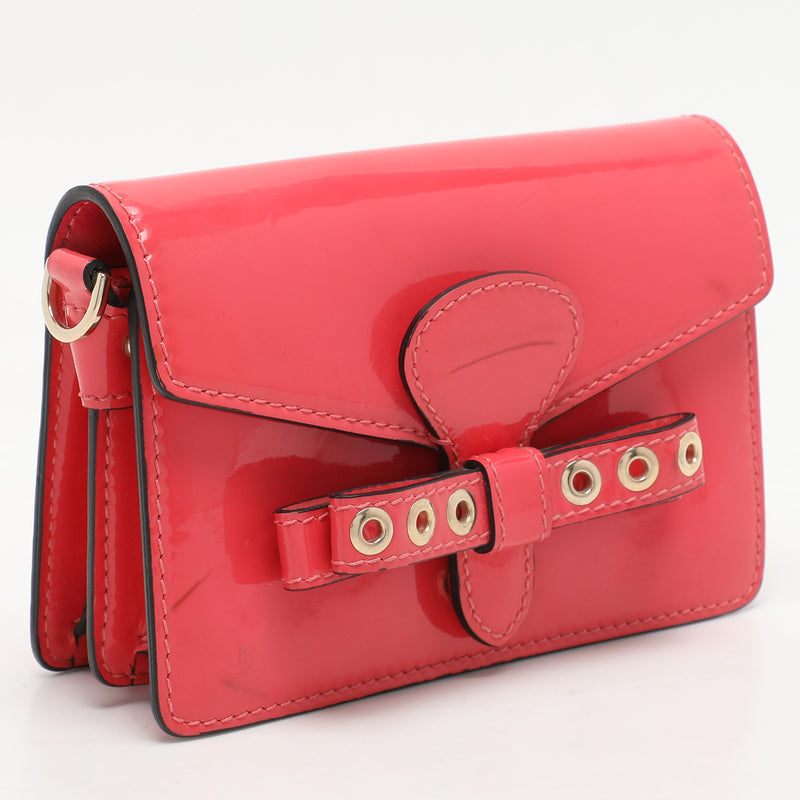 Red Valentino Patent Leather Bow Clutch