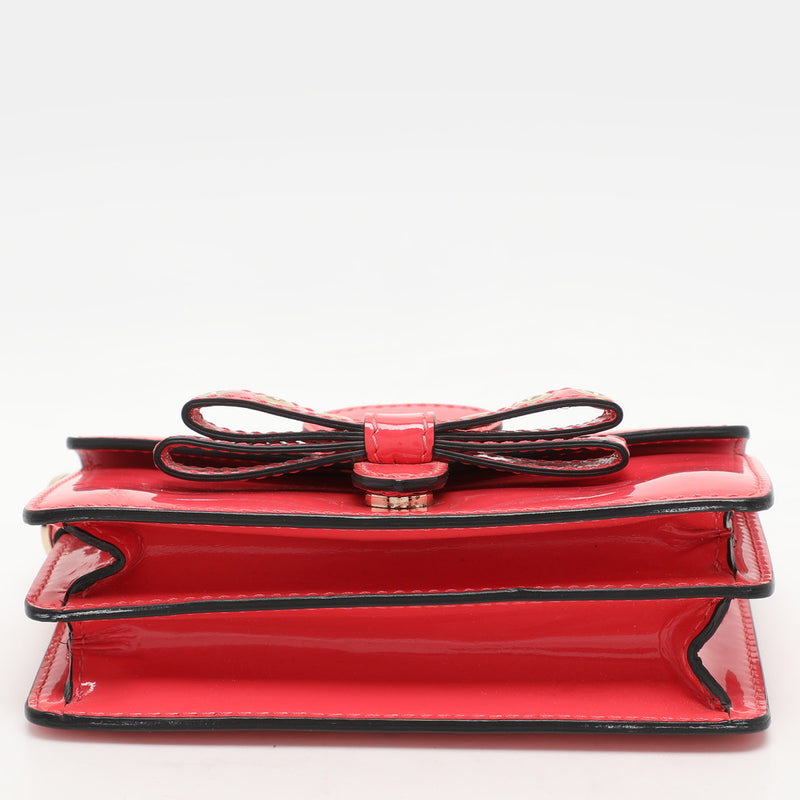 Red Valentino Patent Leather Bow Clutch
