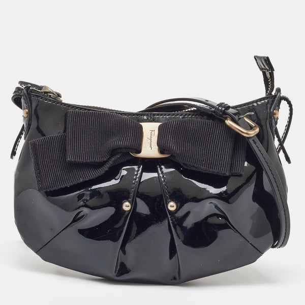 Salvatore Ferragamo Black Patent Leather