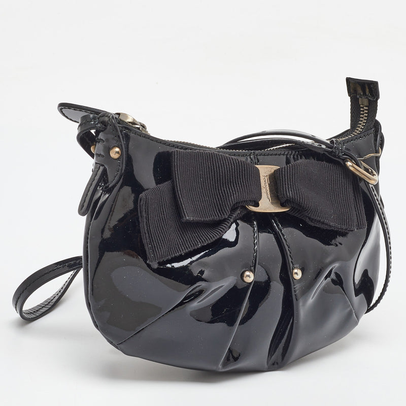 Salvatore Ferragamo Black Patent Leather