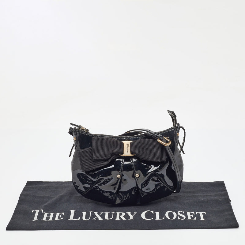 Salvatore Ferragamo Black Patent Leather