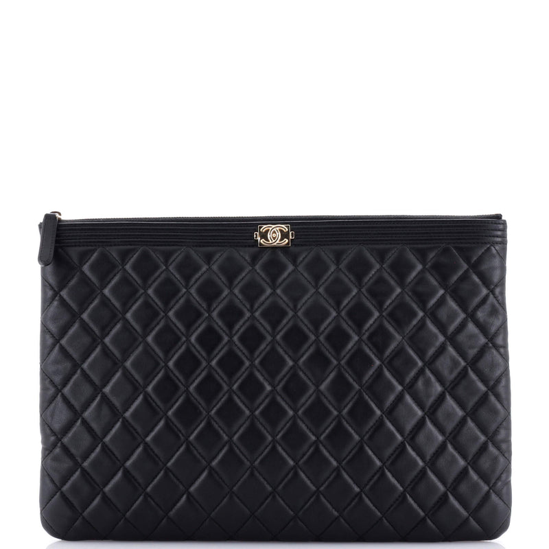 Chanel Boy O Case Clutch Quilted