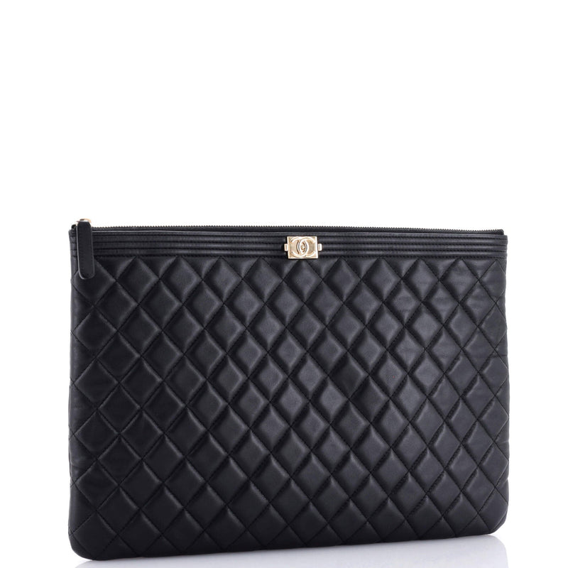 Chanel Boy O Case Clutch Quilted