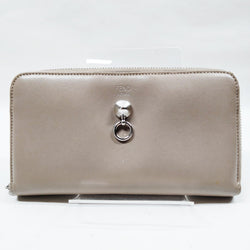 Fendi Long Wallet Beige Leather