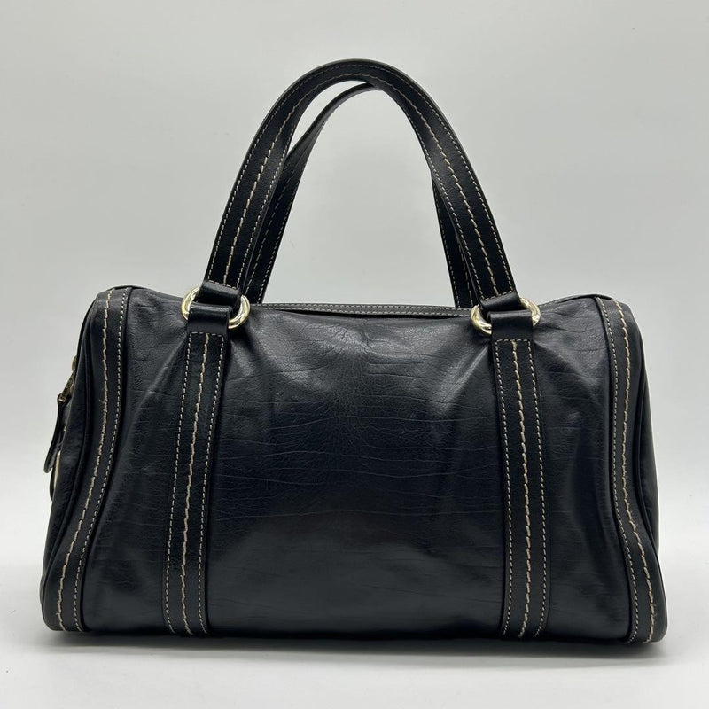 Gucci Hand Bag Tote Purse Ribbon Boston