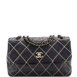 Chanel Surpique Flap Bag Quilted Leather