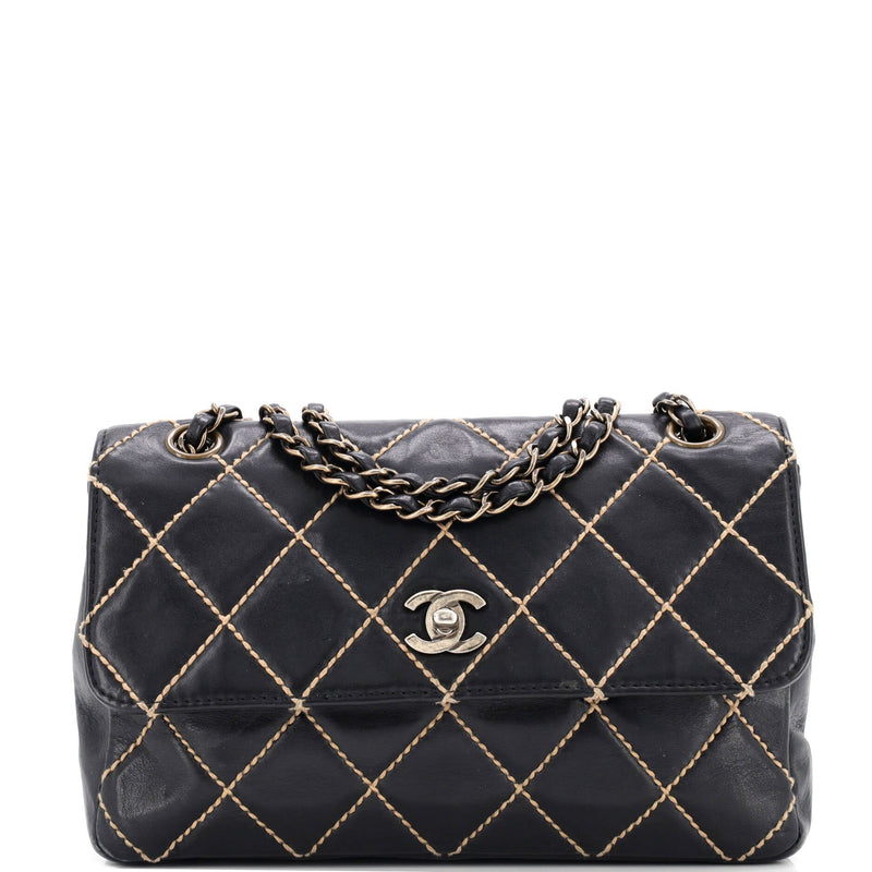 Chanel Surpique Flap Bag Quilted Leather