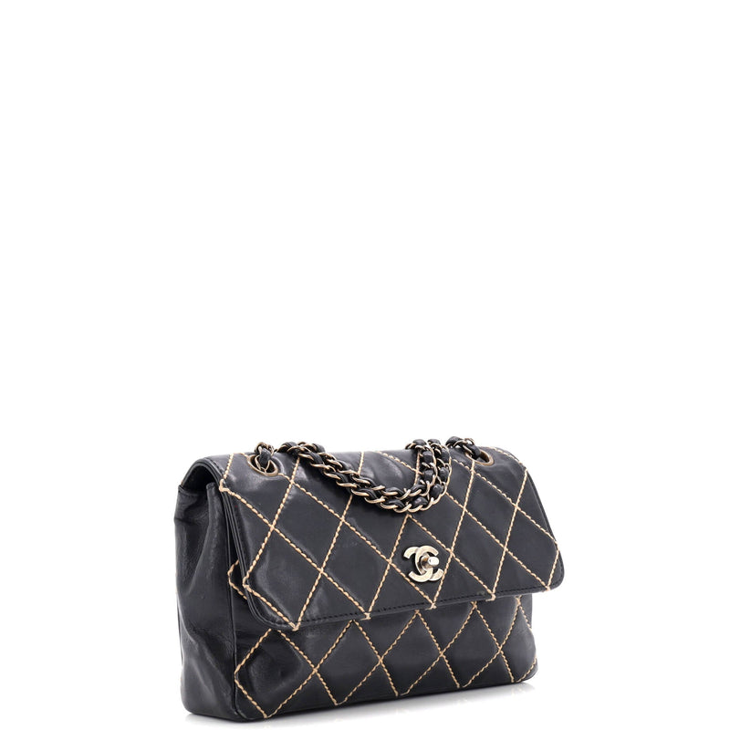 Chanel Surpique Flap Bag Quilted Leather