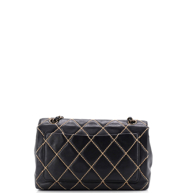 Chanel Surpique Flap Bag Quilted Leather