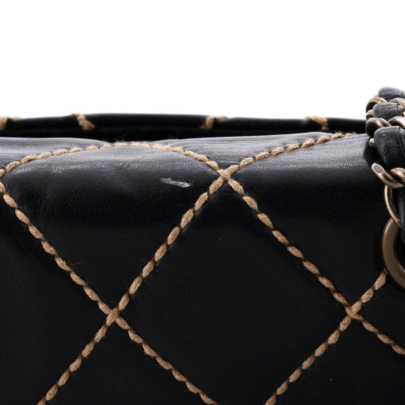 Chanel Surpique Flap Bag Quilted Leather