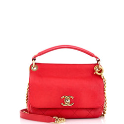 Chanel Cc Top Handle Flap Bag Stitched