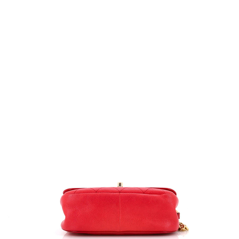 Chanel Cc Top Handle Flap Bag Stitched