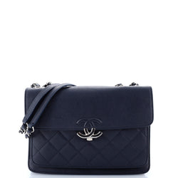 Chanel Cc Box Flap Bag Quilted Calfskin