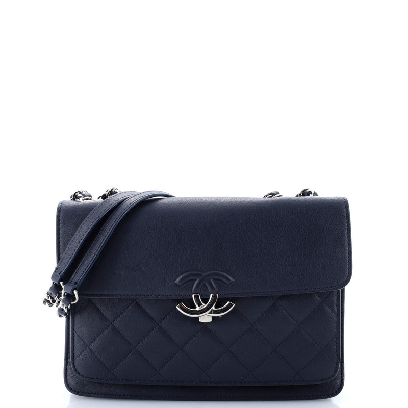 Chanel Cc Box Flap Bag Quilted Calfskin
