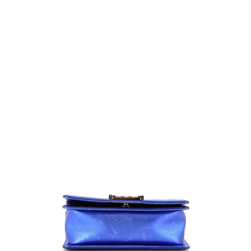 Chanel Boy Flap Bag Quilted Patent Small
