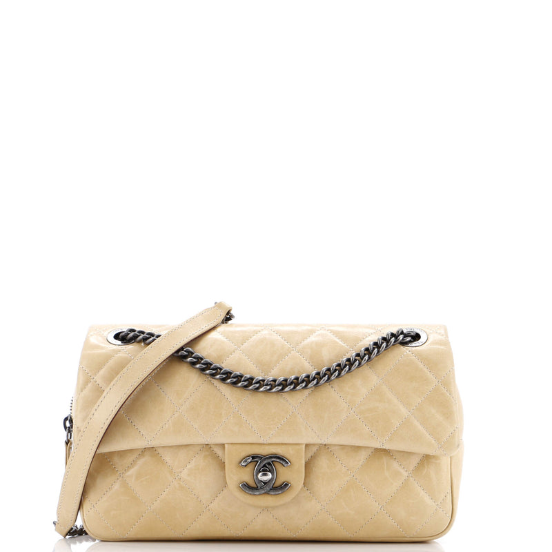 Chanel Duo Color Flap Bag Quilted Glazed
