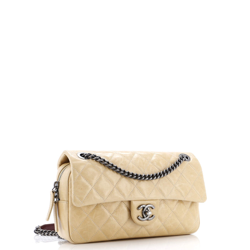 Chanel Duo Color Flap Bag Quilted Glazed