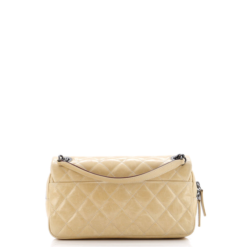Chanel Duo Color Flap Bag Quilted Glazed