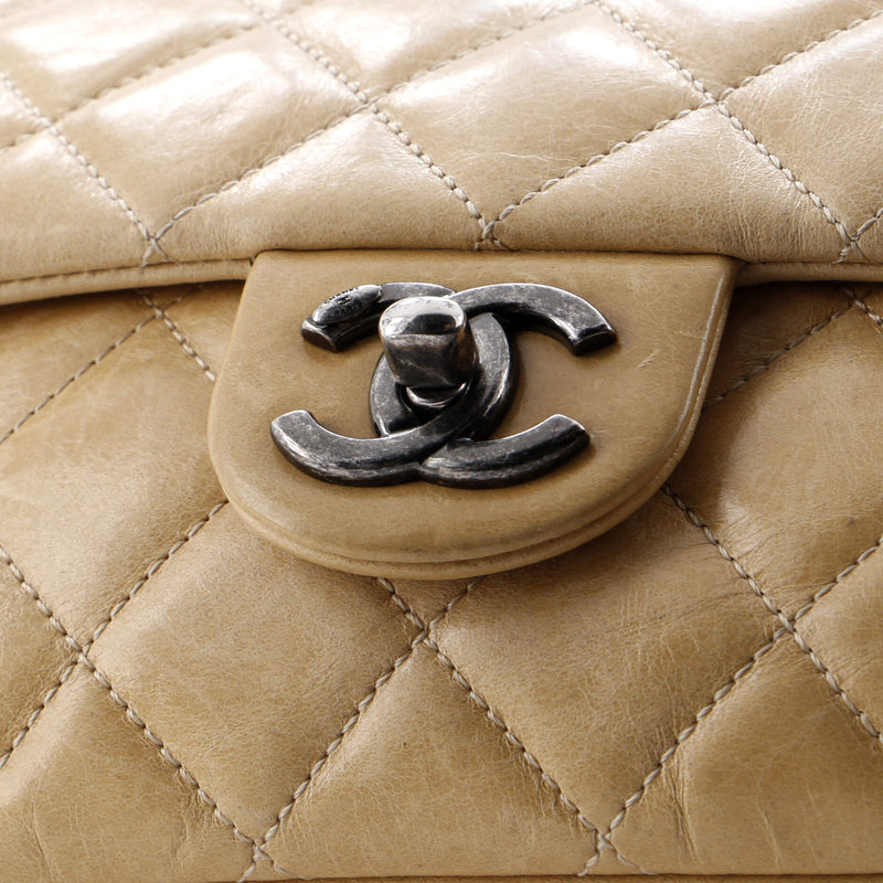 Chanel Duo Color Flap Bag Quilted Glazed