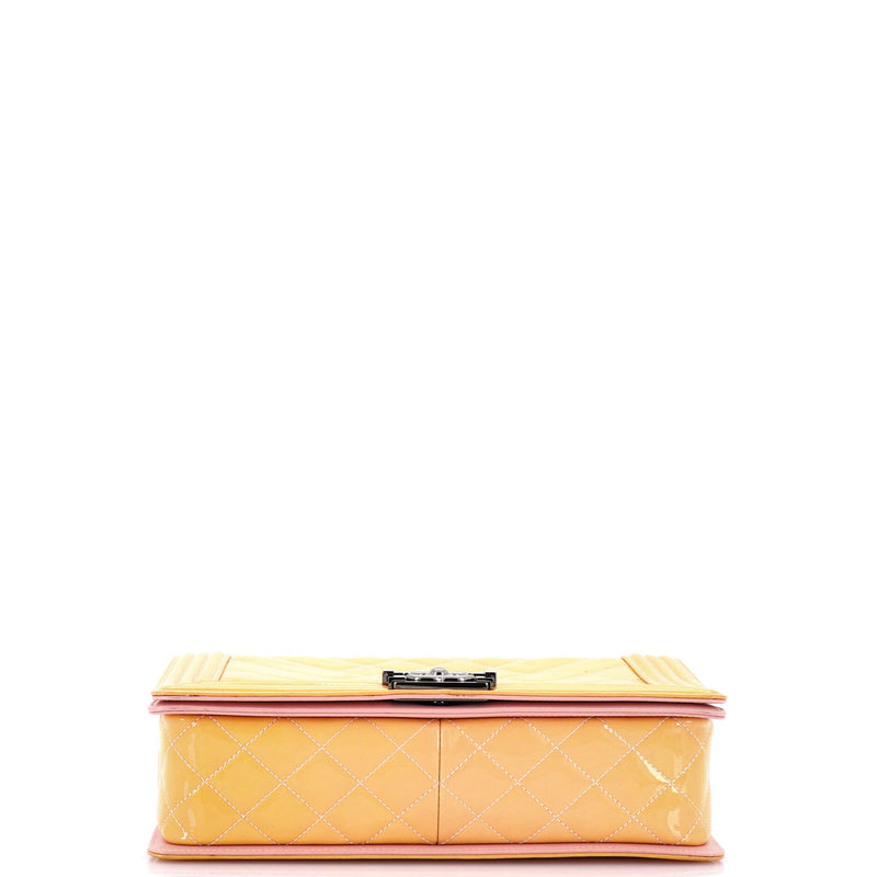Chanel Boy Flap Bag Chevron Patent Old