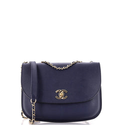 Chanel Curved Cc Flap Messenger Caviar