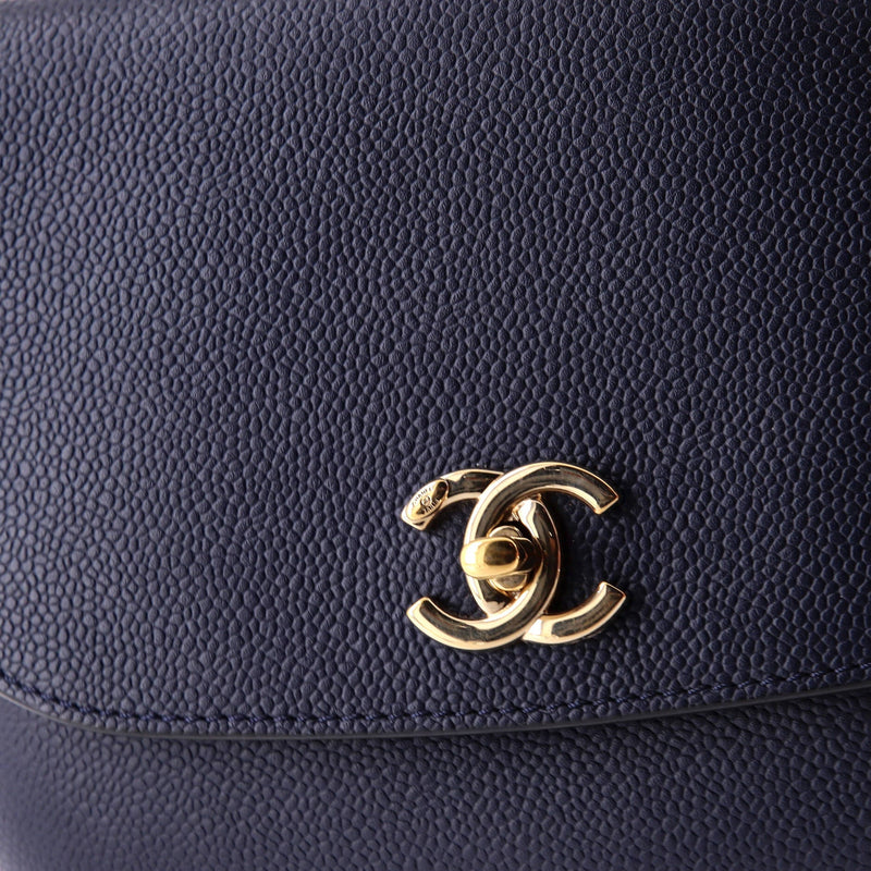 Chanel Curved Cc Flap Messenger Caviar
