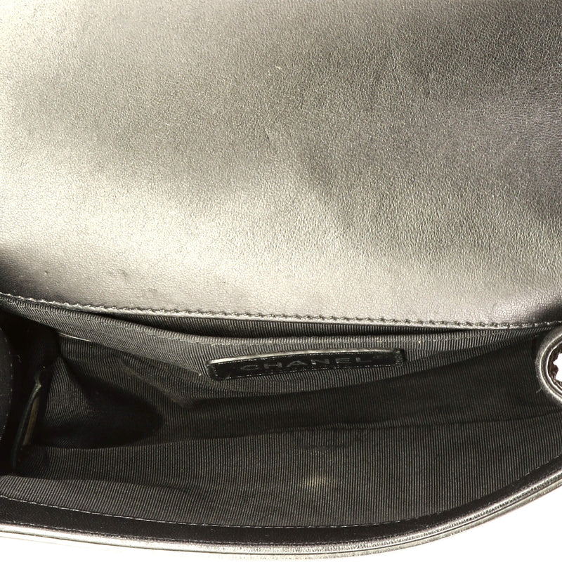 Chanel Boy Flap Bag Chevron Patent With