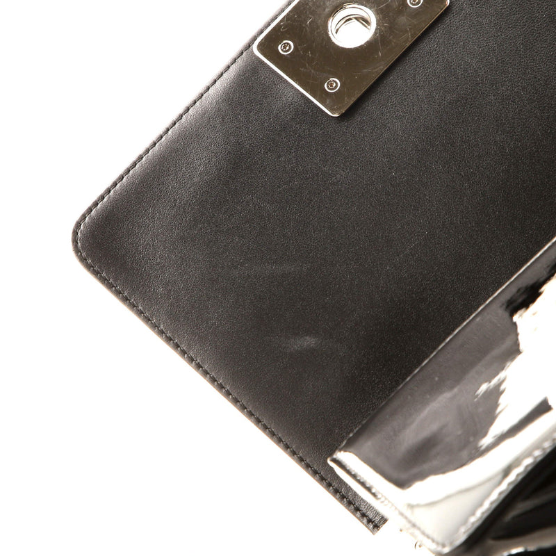 Chanel Boy Flap Bag Chevron Patent With