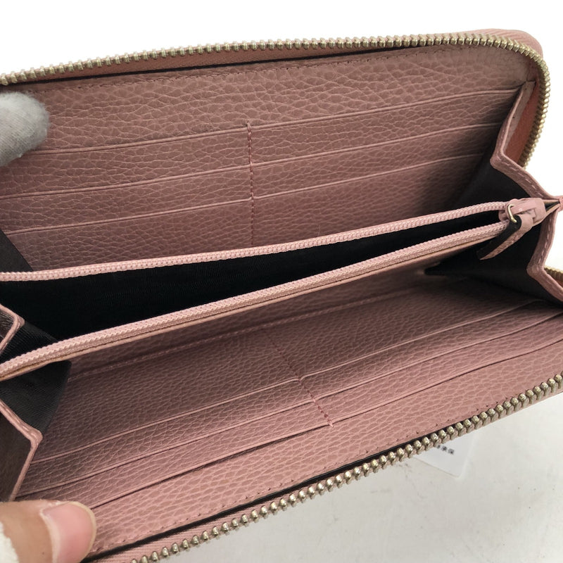 Gucci Long Wallet Cowhide Pink Zipper