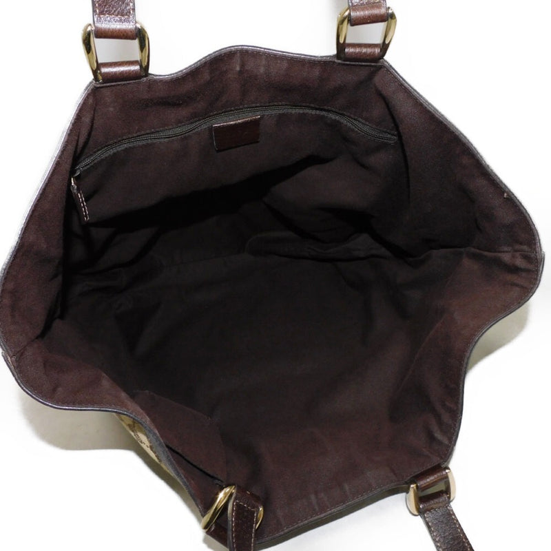 Gucci Abby Tote Bag Logo Brown Calfskin