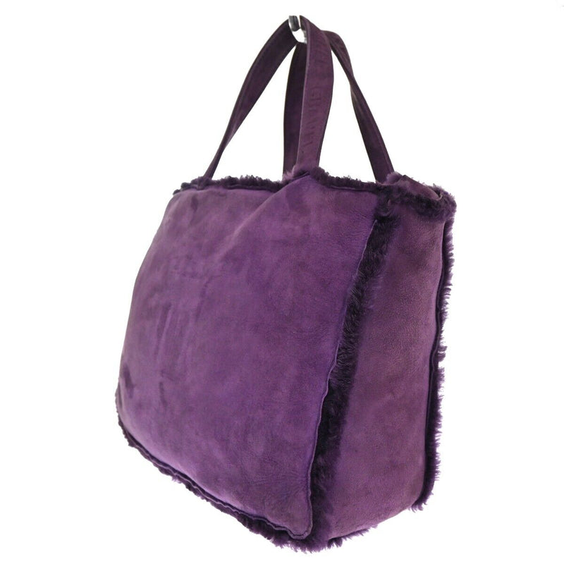 Chanel Cc Logo Hand Tote Bag Fur Suede