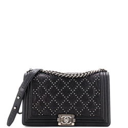 Chanel Boy Flap Bag Studded Quilted